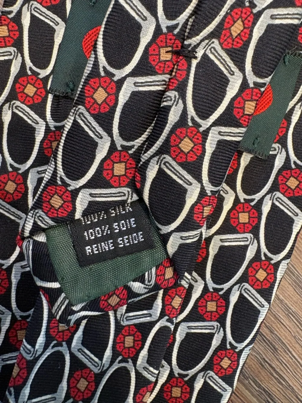 Amherst & Brock Men's Tie equestrian horse theme stirrup irons Kentucky Derby